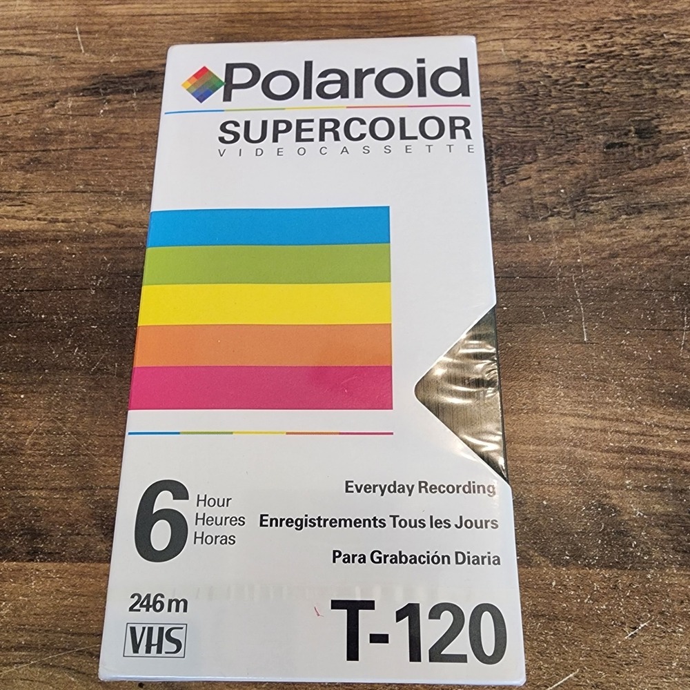 Vintage Polaroid‎ Supercolor T-120 6 hours, Brand New Sealed VHS TAPE 1993